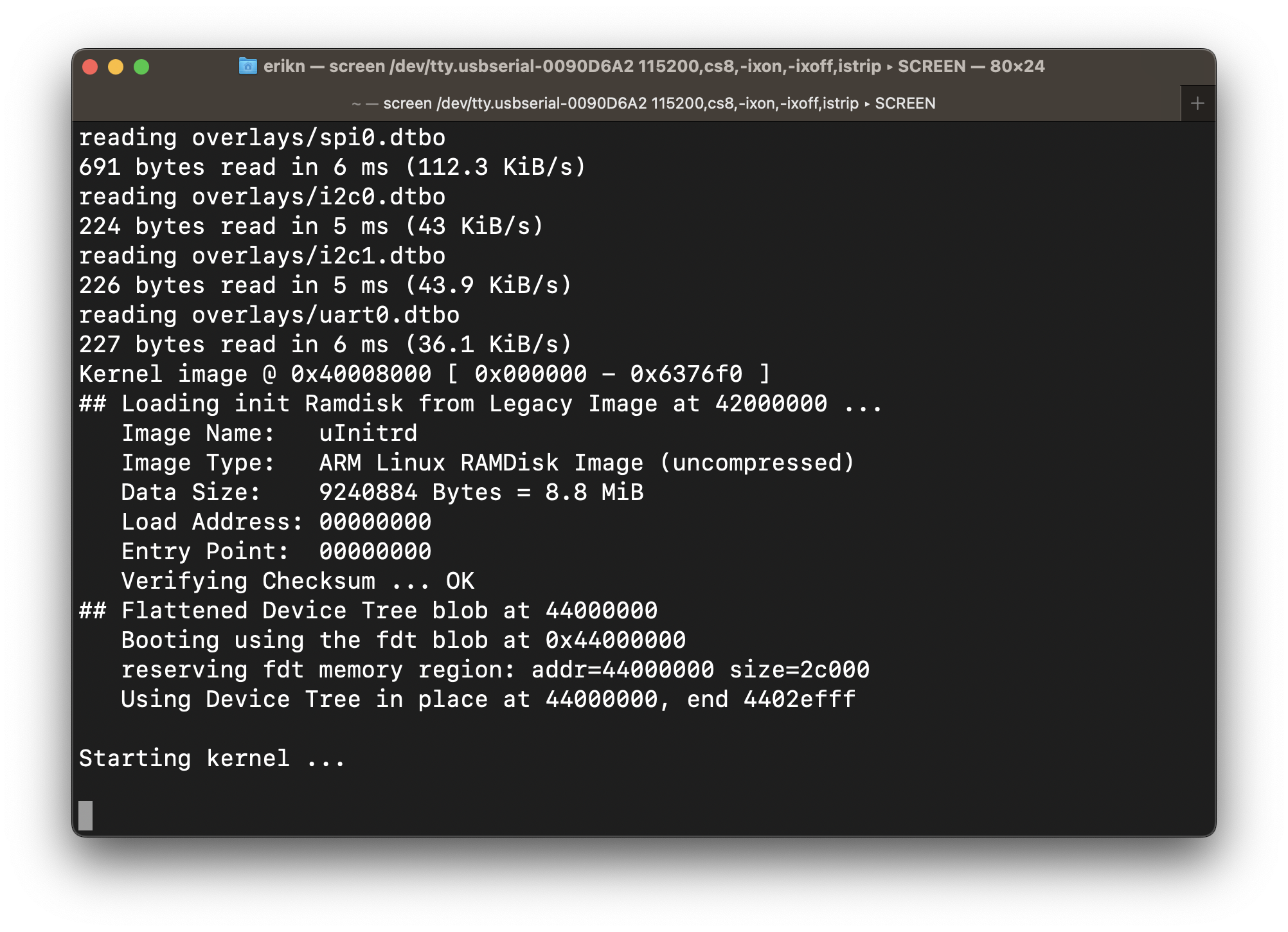 Kernel starting